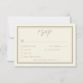 Ivory Cream Minimalist Frame Wedding RSVP Karte (Vorderseite)