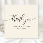 Ivory Cream Minimalistische Script Wedding Dankeskarte