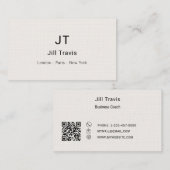 Ivory cream modern minimalst luxury visitenkarte (Vorne/Hinten)