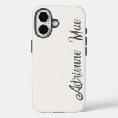 Ivory Cream Modern Script Monogram Name Case-Mate iPhone Hülle (Rückseite)