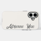 Ivory Cream Modern Script Monogram Name Case-Mate iPhone Hülle (Rückseite (Horizontal))