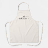 Ivory Cream Neutral Modern Elegantes Skript Schürze (Vorderseite)