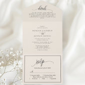 Ivory Cream Simple Modern Script All In One Einladung