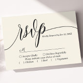 Ivory Cream Simple Script Wedding RSVP Card