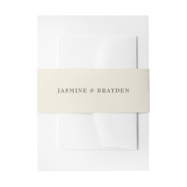 Ivory Cream Simple Wedding Einladungsbanderole