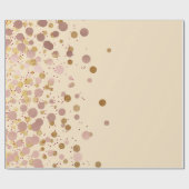 Ivory Creamy Gold Crystals Dots Confetti Pink Geschenkpapier (Flach)