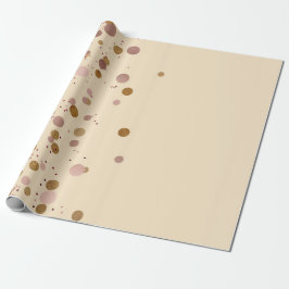 Ivory Creamy Gold Crystals Dots Confetti Pink Geschenkpapier