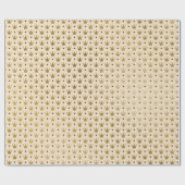Ivory Creamy Gold khaki kleine Punkte Kronprinzess Geschenkpapier (Flach)