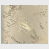 Ivory Creamy Gold Marble Shiny Glam Abstrakt VIP Geschenkpapier (Flach)