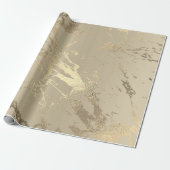 Ivory Creamy Gold Marble Shiny Glam Abstrakt VIP Geschenkpapier (Ungerollt)