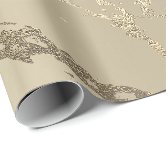Ivory Creamy Gold Marble Shiny Glam Abstrakt VIP Geschenkpapier (Rolleneckpunkt)
