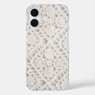 Ivory Crochet Lace iPhone 16 Hülle