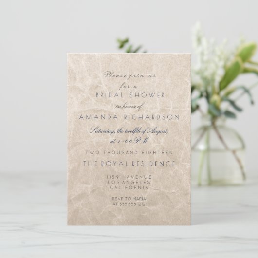 Ivory Crumpled Card Kraft Brautparty Party Einladung (Stehend Vorderseite)