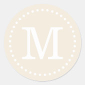 Ivory Custom Monogram Umschlag Aufkleber (Vorderseite)