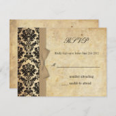 Ivory Damask Bow Wedding RSVP (Vorne/Hinten)