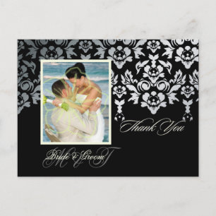 Ivory Damask Lace Vielen Dank Foto Postkarten
