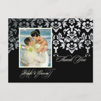 Ivory Damask Lace Vielen Dank Foto Postkarten