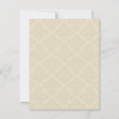 Ivory Damask Monogram Probe Dinner Card Einladung (Rückseite)