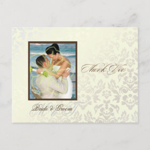 Ivory Damask Vielen Dank Foto Postkarten