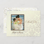 Ivory Damask Vielen Dank Foto Postkarten (Vorne/Hinten)