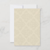 Ivory Damask Wedding Empfang Card Einladung (Rückseite)