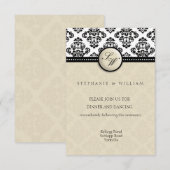 Ivory Damask Wedding Empfang Card Einladung (Vorne/Hinten)