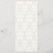 Ivory Damask Wedding Menu Menükarte (Rückseite)