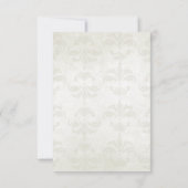 Ivory Damask Wedding RSVP Card Karte (Rückseite)