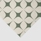 Ivory Deep Green Mitte Jahrhundert Moderne Boho Ge Seidenpapier (Ausschnitt)