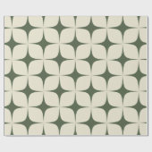 Ivory Deep Green Mitte Jahrhundert Modernes Elegan Geschenkpapier (Flach)