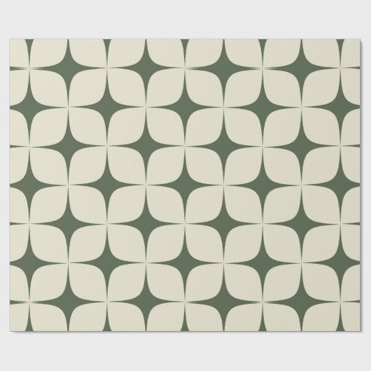 Ivory Deep Green Mitte Jahrhundert Modernes Elegan Geschenkpapier (Flach)