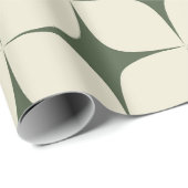 Ivory Deep Green Mitte Jahrhundert Modernes Elegan Geschenkpapier (Rolleneckpunkt)