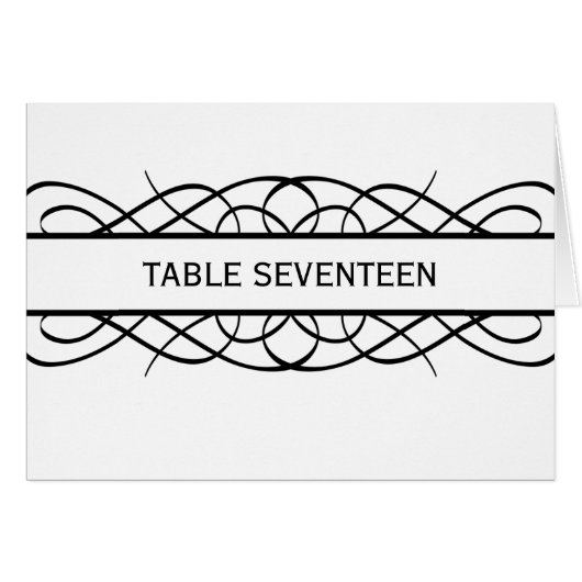 Ivory Deko Blühe Tischnummer Card (Vorderseite (Horizontal))