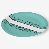 Ivory Deko Blühte Paper Teller (Schrägansicht)