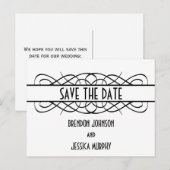 Ivory Deko Blühte Save the Date Postkarte (Vorne/Hinten)