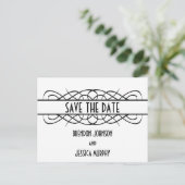 Ivory Deko Blühte Save the Date Postkarte (Stehend Vorderseite)