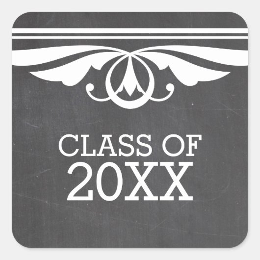 Ivory Deko Chalkboard Abschluss Stickers (Vorderseite)
