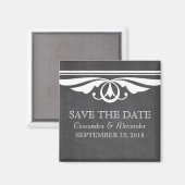Ivory Deko Chalkboard Save the Date Magnet (Vorderseite/Rückseite)
