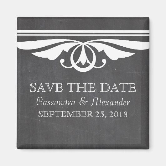 Ivory Deko Chalkboard Save the Date Magnet (Vorne)