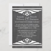 Ivory Deko Chalkboard Wedding Einladung (Vorderseite)