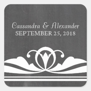 Ivory Deko Chalkboard Wedding Stickers