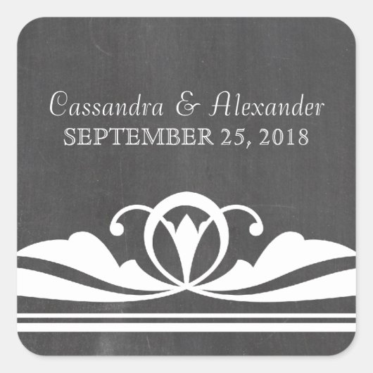 Ivory Deko Chalkboard Wedding Stickers (Vorderseite)