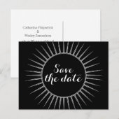 Ivory Deko Retro Save the Date Postkarte (Vorne/Hinten)