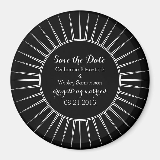 Ivory Deko Retro Speichern Sie das Date Magnet (Vorne)