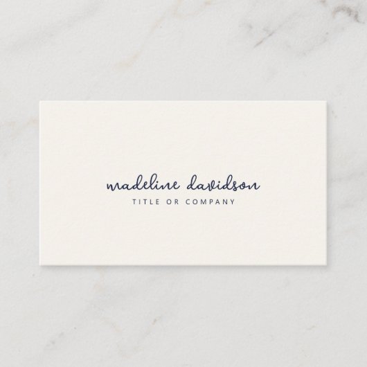Ivory Denim Blue | Moderner Minimal Visitenkarte (Vorderseite)