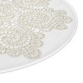 Ivory Doily Glass Schneidboard Schneidebrett (Ecke)