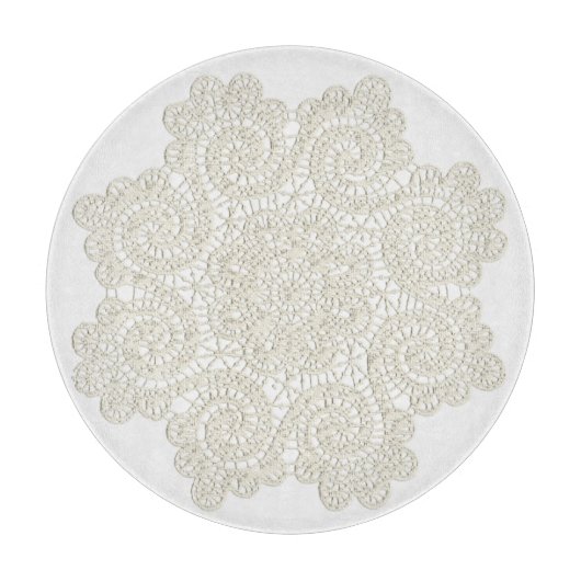 Ivory Doily Glass Schneidboard Schneidebrett (Vorderseite)
