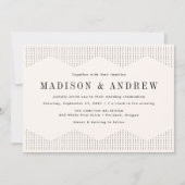 Ivory Dotted Deko Wedding Einladung (Vorderseite)