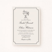 Ivory Double Frame Fruit Bowl Wedding Invitation Ankündigung