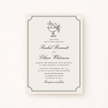 Ivory Double Frame Fruit Bowl Wedding Invitation